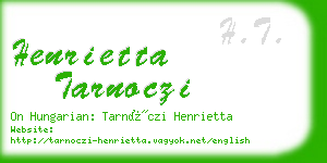 henrietta tarnoczi business card